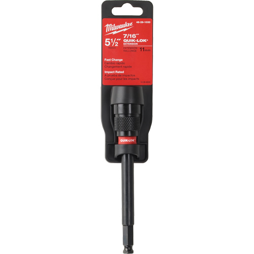 Quik-Lok Impact Drill Bit Extension, 7/16" Max. Diameter, 5-1/2" Length, 7/16" Shank FMT Sales Ltd