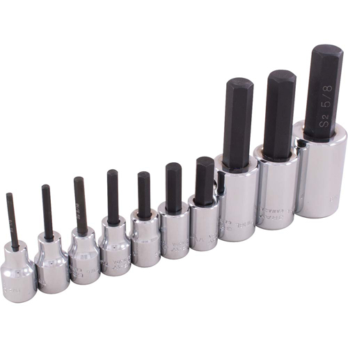 Hex Head Socket Set, Hex, 1/2"/3/8" Drive, 10 Pcs FMT Sales Ltd