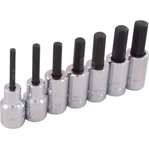 Hex Head Socket Set, Hex, 3/8" Drive, 7 Pcs FMT Sales Ltd