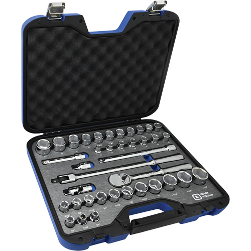 SAE & Metric Socket & Attachments Set, 38 Pcs, 1/2" Drive Size FMT Sales Ltd