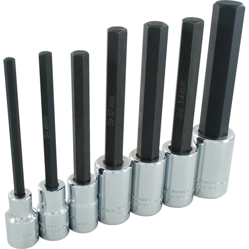 Jeu de douilles &agrave; t&ecirc;te hexagonale tr&egrave;s longues, Hexagonale, Prise 1/2", 7 mrcx FMT Sales Ltd