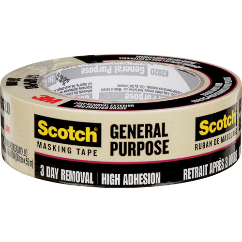 Scotch&reg; Contractor Grade Masking Tape 2020, 36 mm (1-1/2") x 55 m (180'), Beige FMT Sales Ltd