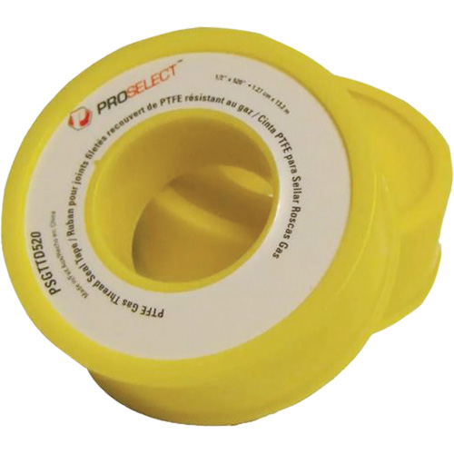 Ruban &agrave; filetage pour tuyau en PTFE pour industrie p&eacute;troli&egrave;re et gazi&egrave;re, 12,7 mm (1/2") x 6,6 m (21,67'), Jaune FMT Sales Ltd