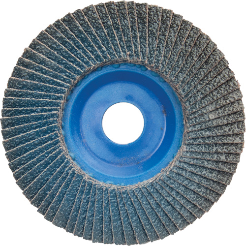 Disque &agrave; lamelles &agrave; grain grossier BlueFire, 5" x 7/8", Type 27, Grain 60, Alumine de zirconium FMT Sales Ltd