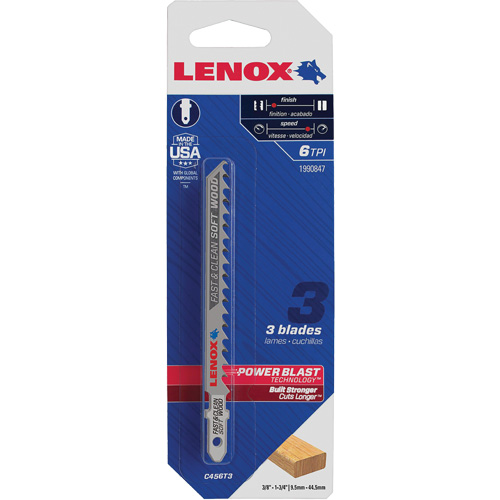 Clean Cutting Wood Jigsaw Blade, Bi-Metal, T-Shank, 4" L, 6 TPI FMT Sales Ltd