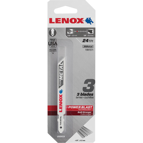 Metal Cutting Jigsaw Blade, Bi-Metal, T-Shank, 3-5/8" L, 6 TPI FMT Sales Ltd