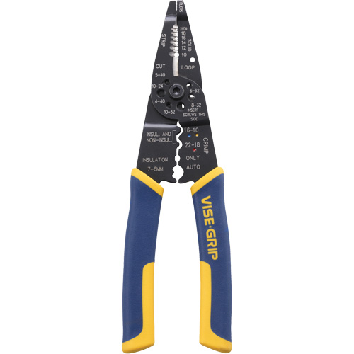 Outil polyvalent &agrave; d&eacute;nuder/sertir/couper les fils, 8-1/2" lo, 10 - 22 AWG FMT Sales Ltd