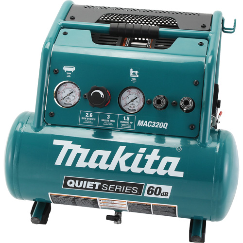 Quiet Series Air Compressor, Electric, 3 Gal (3.6 US Gal), 135 PSI, 120/1 V FMT Sales Ltd