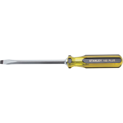 100 PLUS&reg; Standard Slotted Tip Screwdriver, 5/16" Tip, Square, 11-1/8" L, Plastic Handle FMT Sales Ltd