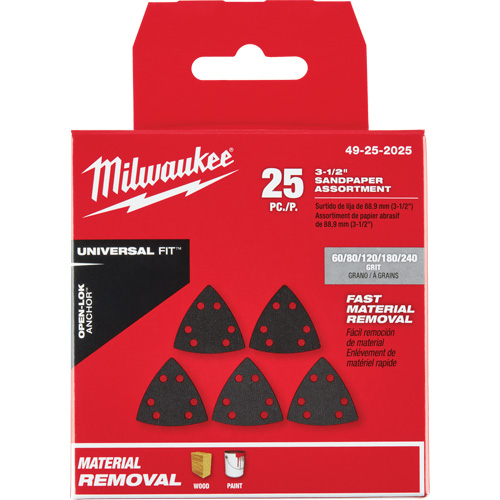 Ensemble de papiers abrasifs triangulaires 3-1/2" Open-Lok FMT Sales Ltd