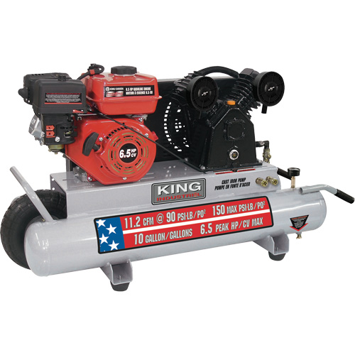 Compresseur d'air sur brouette, Essence, 10 gal. (12 gal. US), 150 PSI FMT Sales Ltd