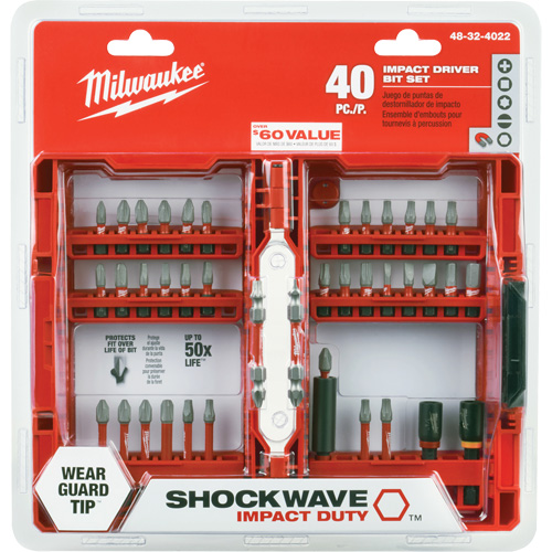 Jeu de 40 embouts de visseuse &agrave; percussion Shockwave Impact-Duty FMT Sales Ltd