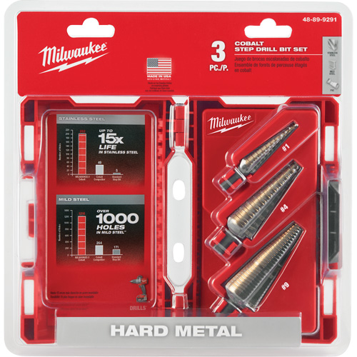 Step Drill Bit Set, 3 Pieces, High Speed Cobalt FMT Sales Ltd