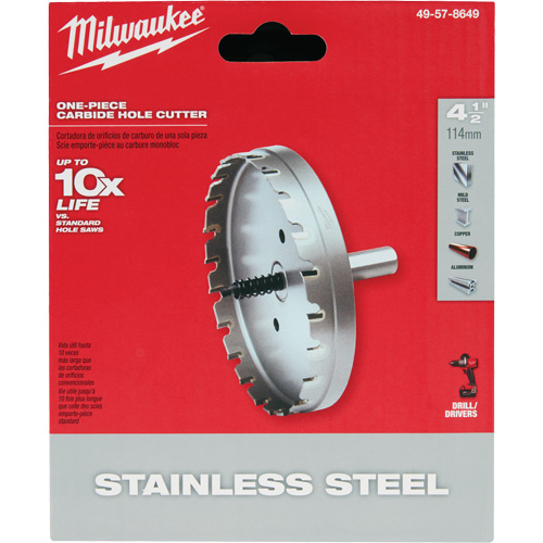 One-Piece Carbide Hole Cutters, 4-1/2", 3/16" Depth of Cut FMT Sales Ltd