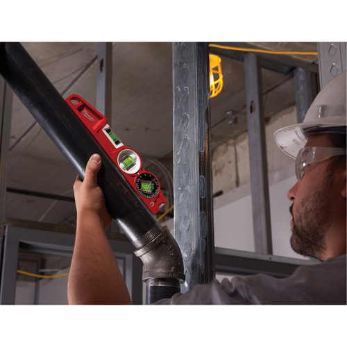 Niveau torpille moul&eacute; sous pression verrouillable avec fiole 360 degr&eacute;s, 10" lo, Aluminium, 3 fioles, Magn&eacute;tique FMT Sales Ltd