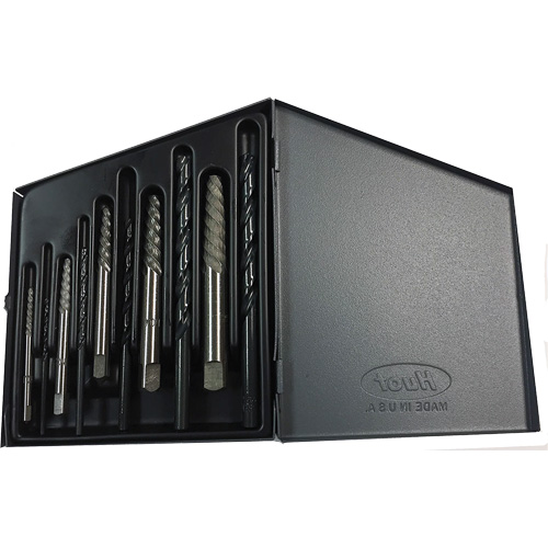 DRILLCO Screw Extractor Set with Drills, Carbide, 10 Pieces FMT Sales Ltd