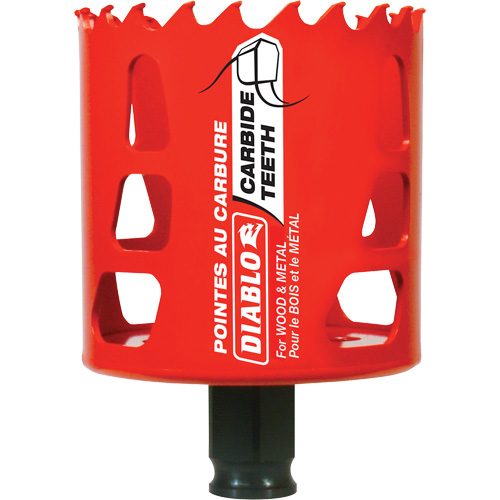 Scie cloche pour bois et m&eacute;tal, 2-9/16", Profondeur de la coupe 2-3/8", Carbure FMT Sales Ltd