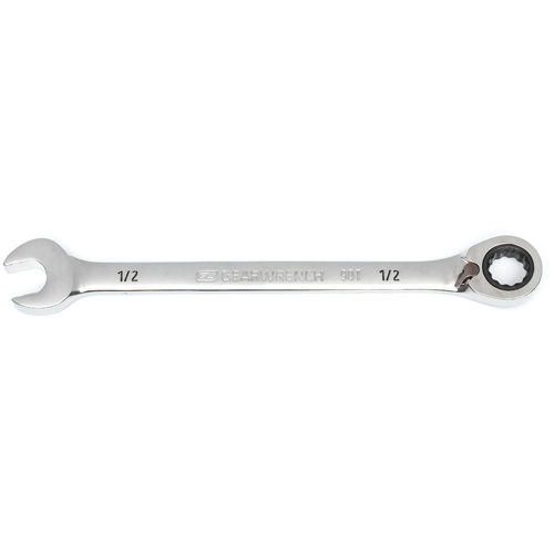 90-Tooth Reversible Ratcheting Wrench, 12 Point, 1/2", Chrome/Polished Finish FMT Sales Ltd