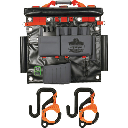 Arsenal 5711 Bucket Truck Tool Board with 2" Locking Aerial Bucket Hooks Kit, Nylon, 8 Pockets, Grey FMT Sales Ltd