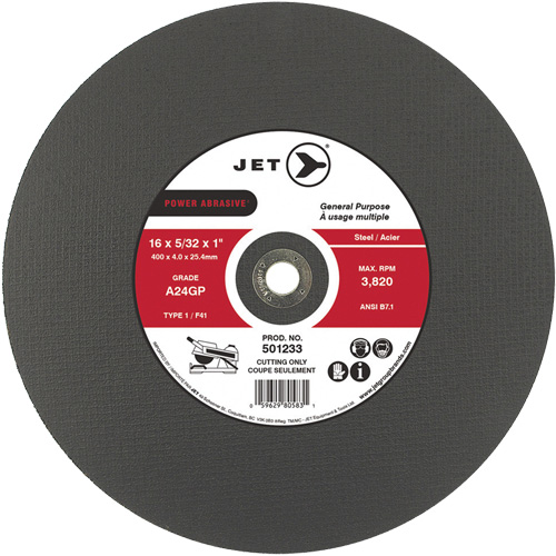 A24GP Power Abrasive Cut-Off Wheel, 20" x 5/32", 1" Arbor, Type 1, 3000 RPM FMT Sales Ltd