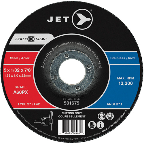 A60PX Power-Xtreme Cut-Off Wheel, 4-1/2" x 3/64", 7/8" Arbor, Type 27, 13300 RPM FMT Sales Ltd