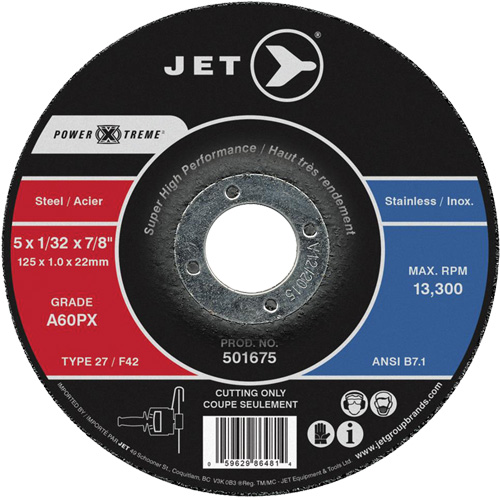 Meule &agrave; tronçonner Power-Xtreme A60PX, 6" x 3/64", Arbre de 7/8", Type 27, 10 200 Tr/min FMT Sales Ltd
