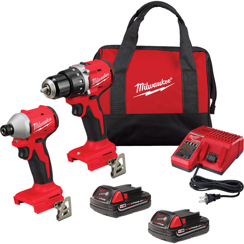 M18 Compact Brushless ½” Drill Driver & ¼” Hex Impact Driver Combo Kit, Lithium-Ion, 18 V FMT Sales Ltd