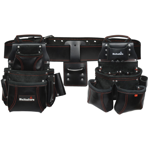 Syst&egrave;me de porte-outils combin&eacute; pour charpentier de 4 morceaux, Cuir, Noir FMT Sales Ltd