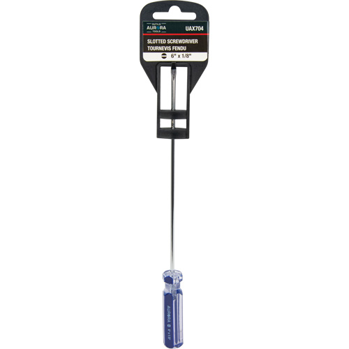 Tournevis &agrave; fente bleu transparent avec bandes, Tige de 1/8", Ronde, Prise en Plastique FMT Sales Ltd
