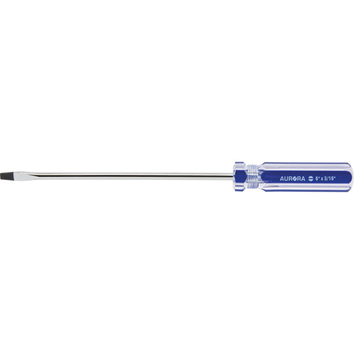 Blue Transparent Striped Slotted Screwdriver, 3/16" Tip, Round, Plastic Handle FMT Sales Ltd