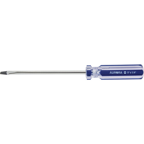 Tournevis &agrave; fente bleu transparent avec bandes, Tige de 1/4", Ronde, Prise en Plastique FMT Sales Ltd