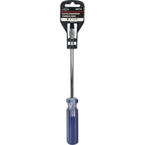 Tournevis &agrave; fente bleu transparent avec bandes, Tige de 5/16", Ronde, Prise en Plastique FMT Sales Ltd