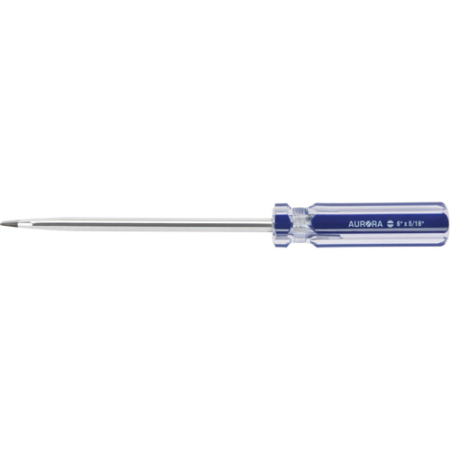 Tournevis &agrave; fente bleu transparent avec bandes, Tige de 5/16", Ronde, Prise en Plastique FMT Sales Ltd