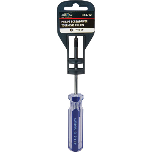 Blue Transparent Striped Philips Screwdriver, #1, Plastic Handle FMT Sales Ltd