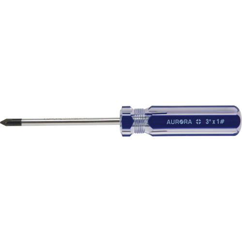 Blue Transparent Striped Philips Screwdriver, #1, Plastic Handle FMT Sales Ltd
