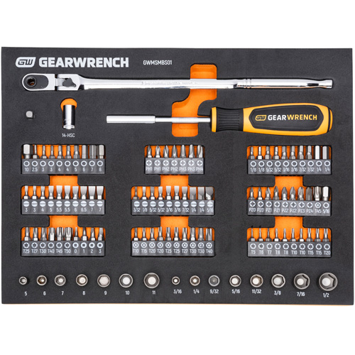 Jeu d'outils &agrave; t&ecirc;te &eacute;troite pour m&eacute;canicien dans un plateau de rangement en mousse FMT Sales Ltd