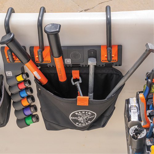 Module de poche pour quincaillerie avec crochet en S Bucket Work Centre, Nylon, 1 pochettes, Noir/Orange FMT Sales Ltd