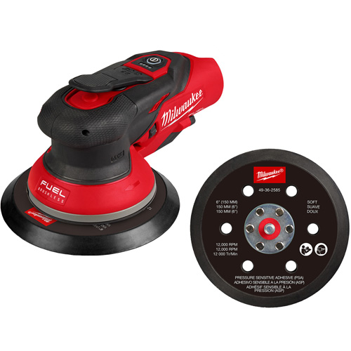 M12 FUEL 6" Random Orbital Sander, 6" Sand Paper, 12 V FMT Sales Ltd