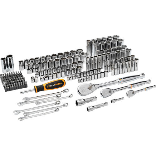 Jeu d'outils manuels pour m&eacute;canicien 90T SAE/MM avec prises 1/4", 3/8” & 1/2" FMT Sales Ltd