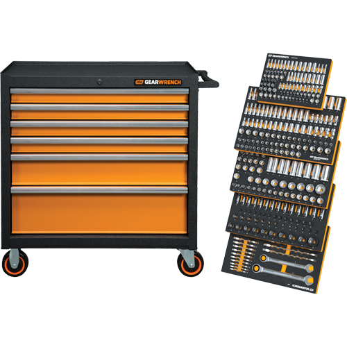 MEGAMOD Metric Mechanics Tool Set in Modular Foam Trays with Rolling Cabinet, 358 Pieces FMT Sales Ltd
