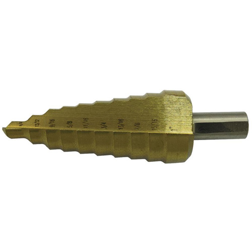 Foret &agrave; 11 &eacute;tages super premi&egrave;re qualit&eacute; JET-KUT, 1/4" - 1-3/8", Incr&eacute;ments de 7/8"/1"/1/4"/1-3/8"/1-1/8"/1-1/4"/13/16"/25/64"/35/64"/11/16"/1-7/32", Acier FMT Sales Ltd