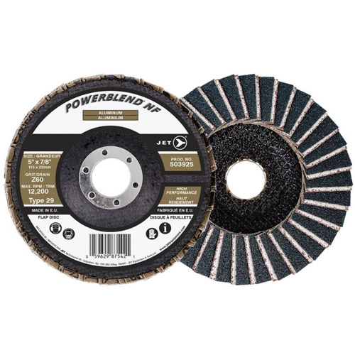 Disque &agrave; lamelles POWERBLEND NF, 5" x 7/8", Type 29, Grain Z60, Alumine de zirconium FMT Sales Ltd