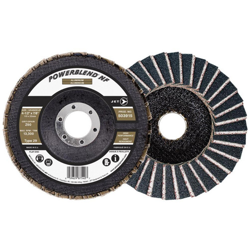 Disque &agrave; lamelles POWERBLEND NF, 4-1/2" x 7/8", Type 29, Grain Z60, Alumine de zirconium FMT Sales Ltd