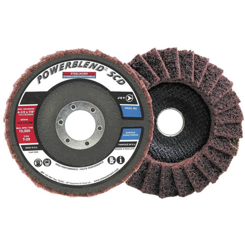 Disque &agrave; lamelles incurv&eacute; pour traitement de surface POWERBLEND SCD, 5" x 7/8", Type 29, Grain Moyen FMT Sales Ltd