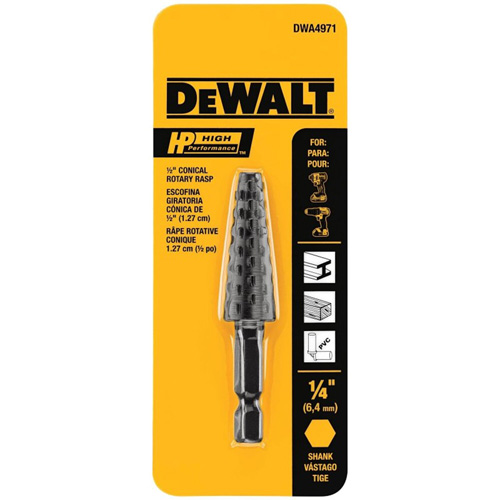 R&acirc;pe rotative conique haute performance 1/2" avec tige hexagonale 1/4" FMT Sales Ltd