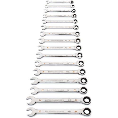 90-Tooth 12 Point Wrench Set, Ratcheting Combination, 16 Pieces, Metric FMT Sales Ltd