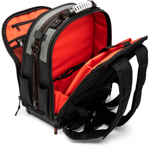 Sac &agrave; dos pour ouvrier, 18" lo x 10" la, Noir/Gris/Orange, Polyester FMT Sales Ltd