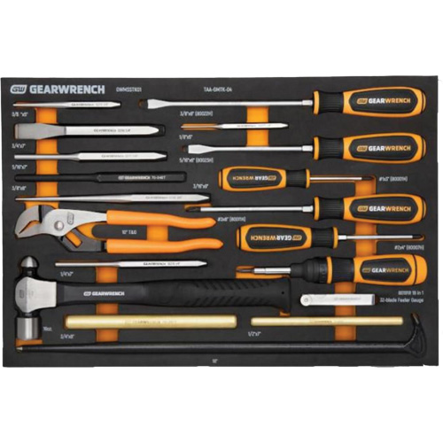 Jeu de tournevis & outils de frappe dans un plateau de rangement en mousse FMT Sales Ltd