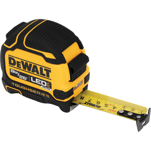 TOUGHSERIES Lighted Tape Measure, 26'/8 m, Imperial & Metric Graduations FMT Sales Ltd
