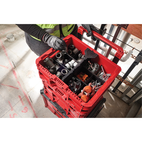 Bac &agrave; profil bas PACKOUT, 15" x 18-5/8" x 6-5/8", Noir/Rouge FMT Sales Ltd